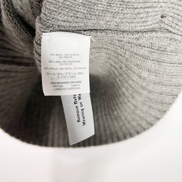 J Crew XSmall XS Gray Wool Blend Cable Knit Turtleneck Sweater Dress Button Side - Picture 8 of 11